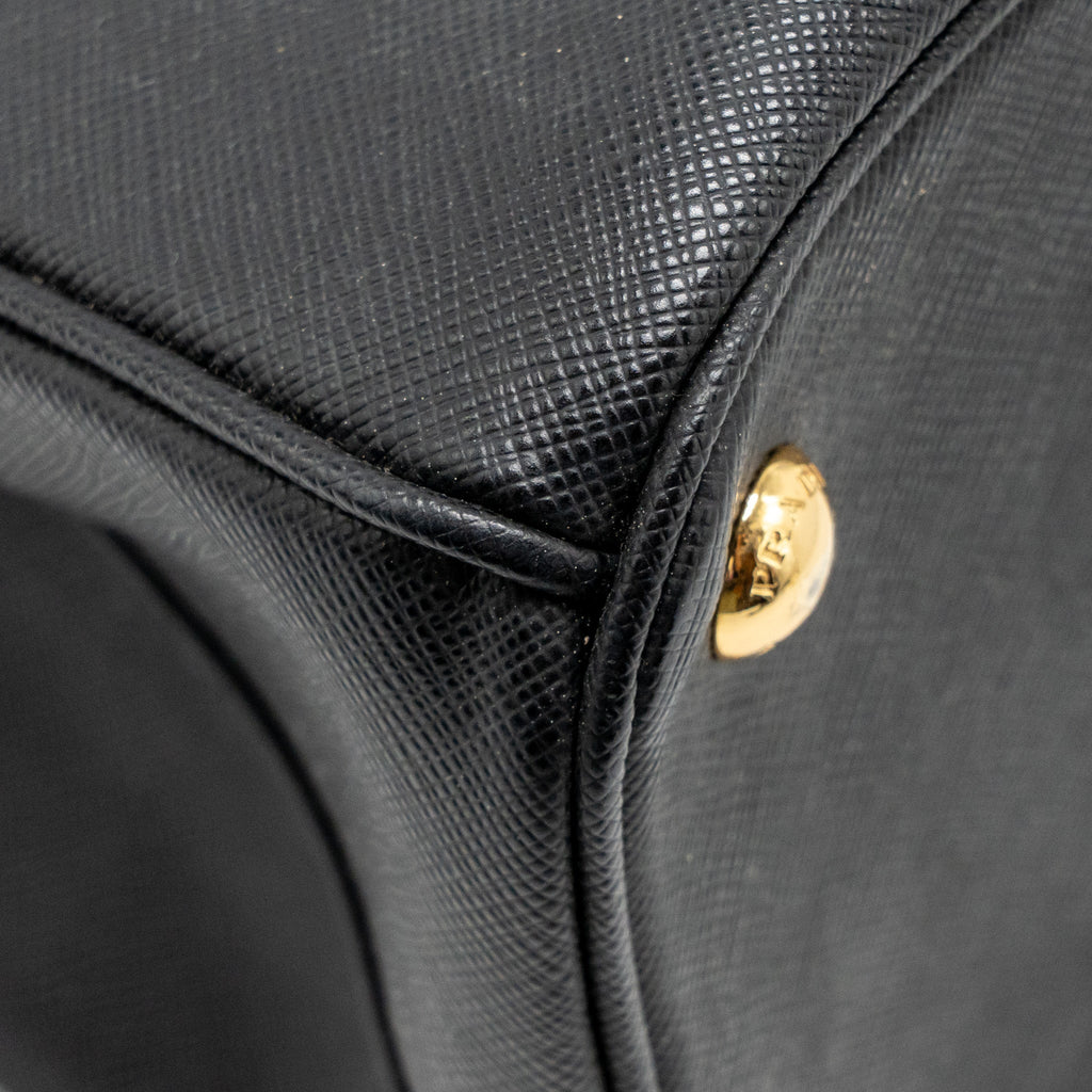PRADA LARGE SAFFIANO TOTE BAG GALLERIA SAFFIANO LEATHER BLACK GHW