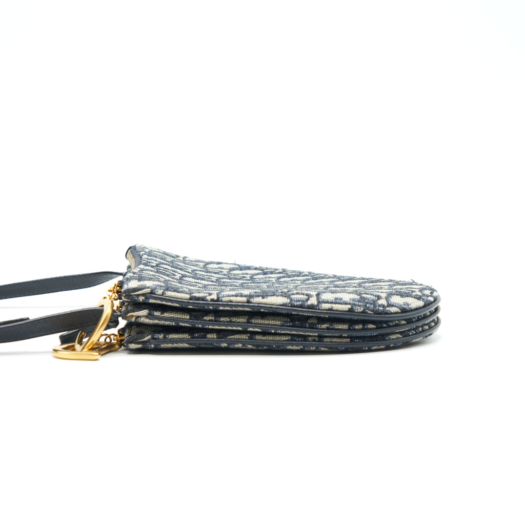 CHRISTIAN DIOR SADDLE POUCH NAVY