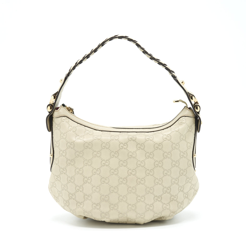 GUCCI GG SUPREME PRINT BAG LIGHT GREY GHW