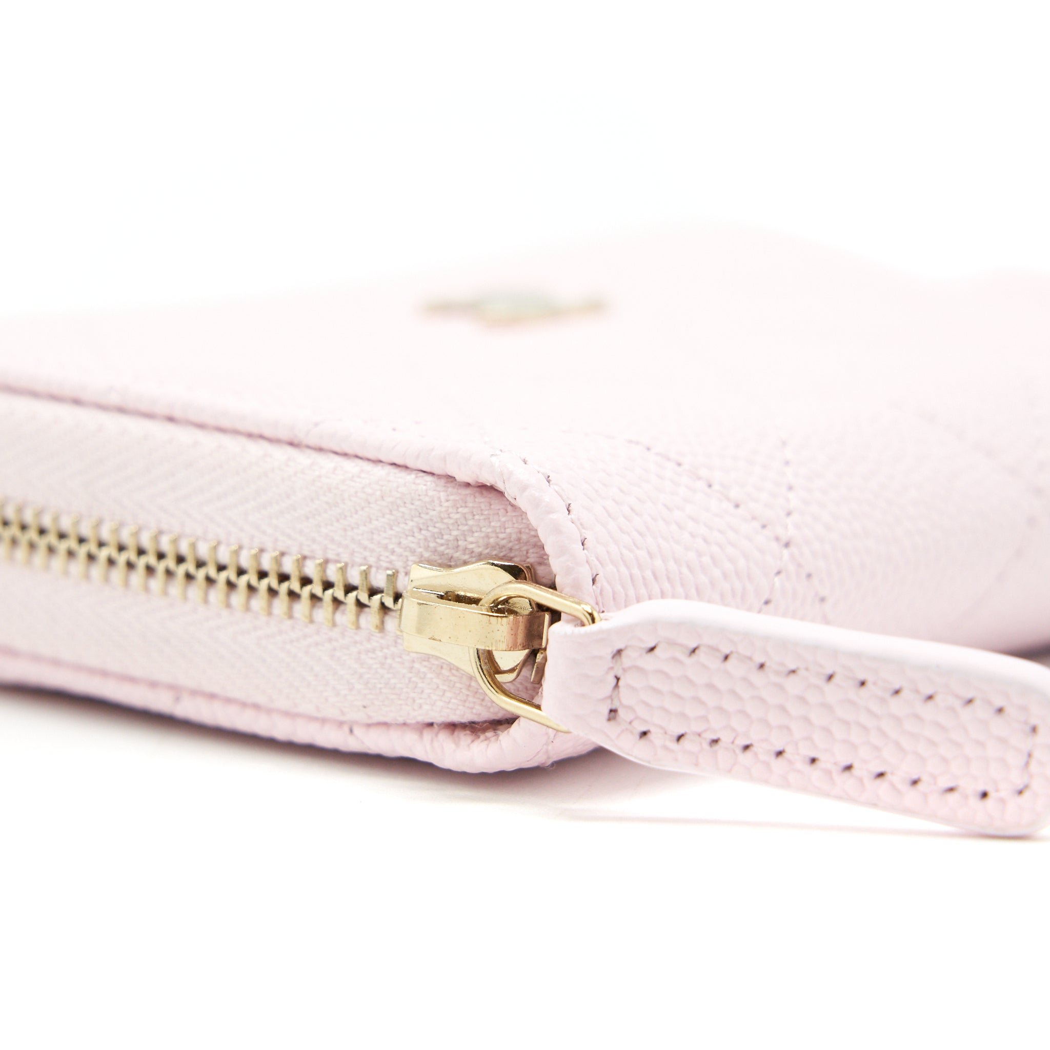 CHANEL 22P ZIP CARD HOLDER CAVIAR PINK LGHW