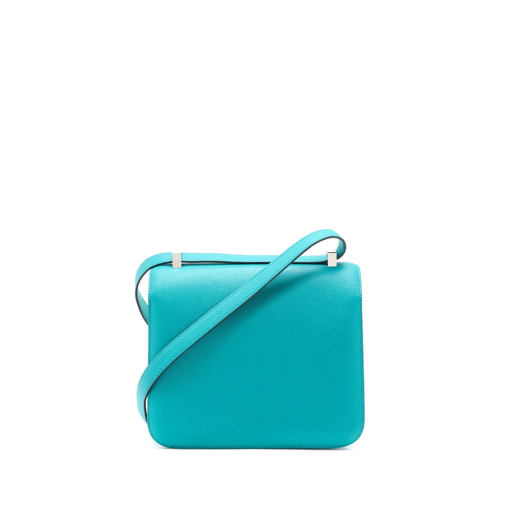 HERMES CONSTANCE 24 EPSOM 7F BLUE PAON/6W MENTHE ENAMEL HARDWARE