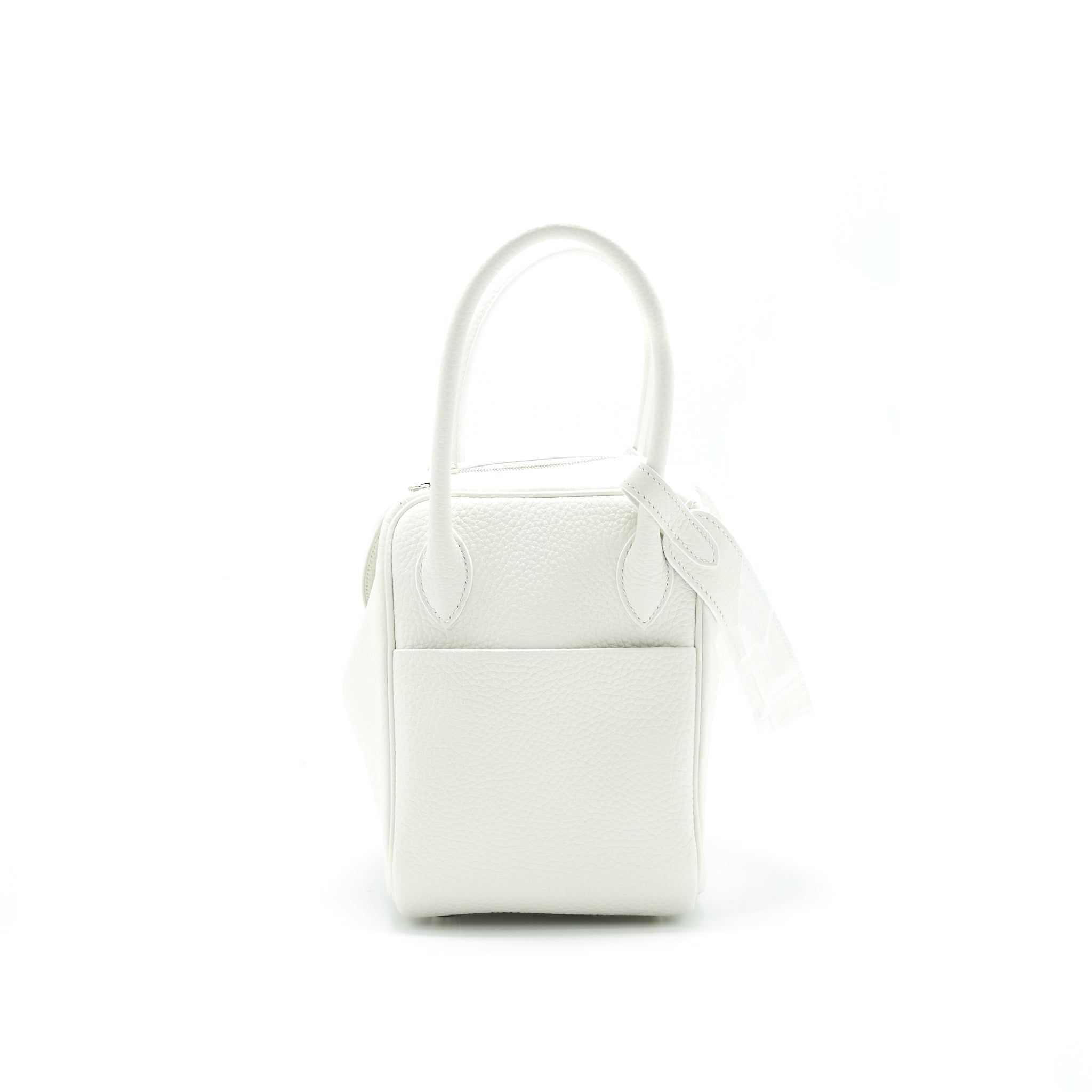 HERMES LINDY 26 CLEMENCE LEATHER BLANC WITH SHW
