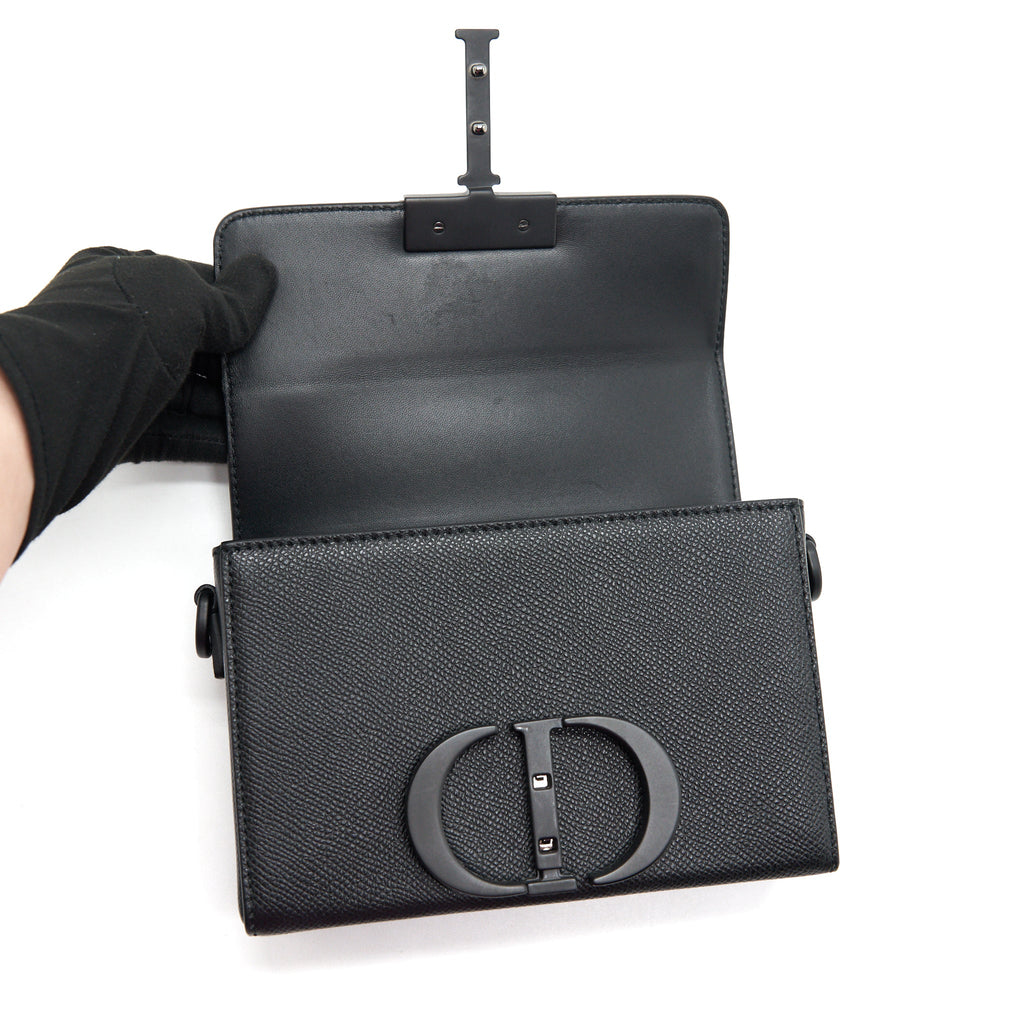 DIOR 30 MONTAIGNE BOX BAG IN GRAINED CALFSKIN SO BLACK