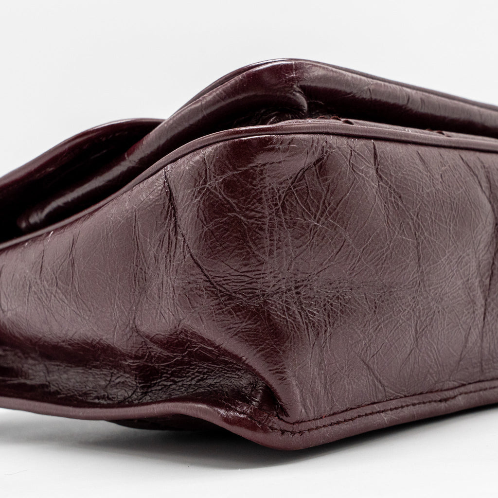 SAINT LAURENT YSL MEDIUM NIKI SHOULDER BAG CALFSKIN BURGUNDY RUTHENIUM SHW