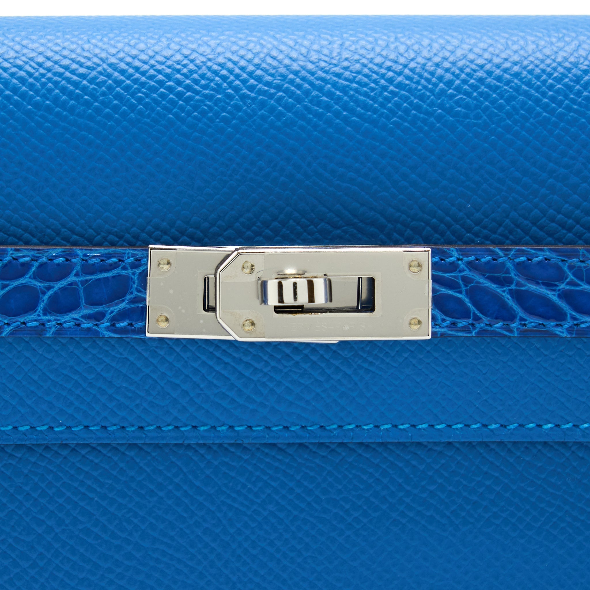 HERMES KELLY TO GO TOUCH EPSOM/ALLIGATOR MYKONOS/BLEU ZELLIGE SHW