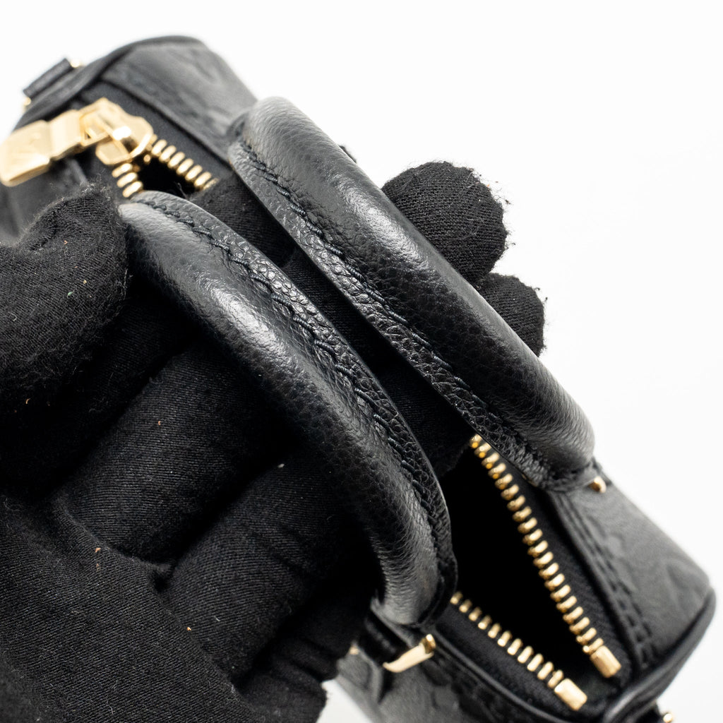 LOUIS VUITTON NANO SPEEDY MONOGRAM EMPREINTE LEATHER BLACK GHW