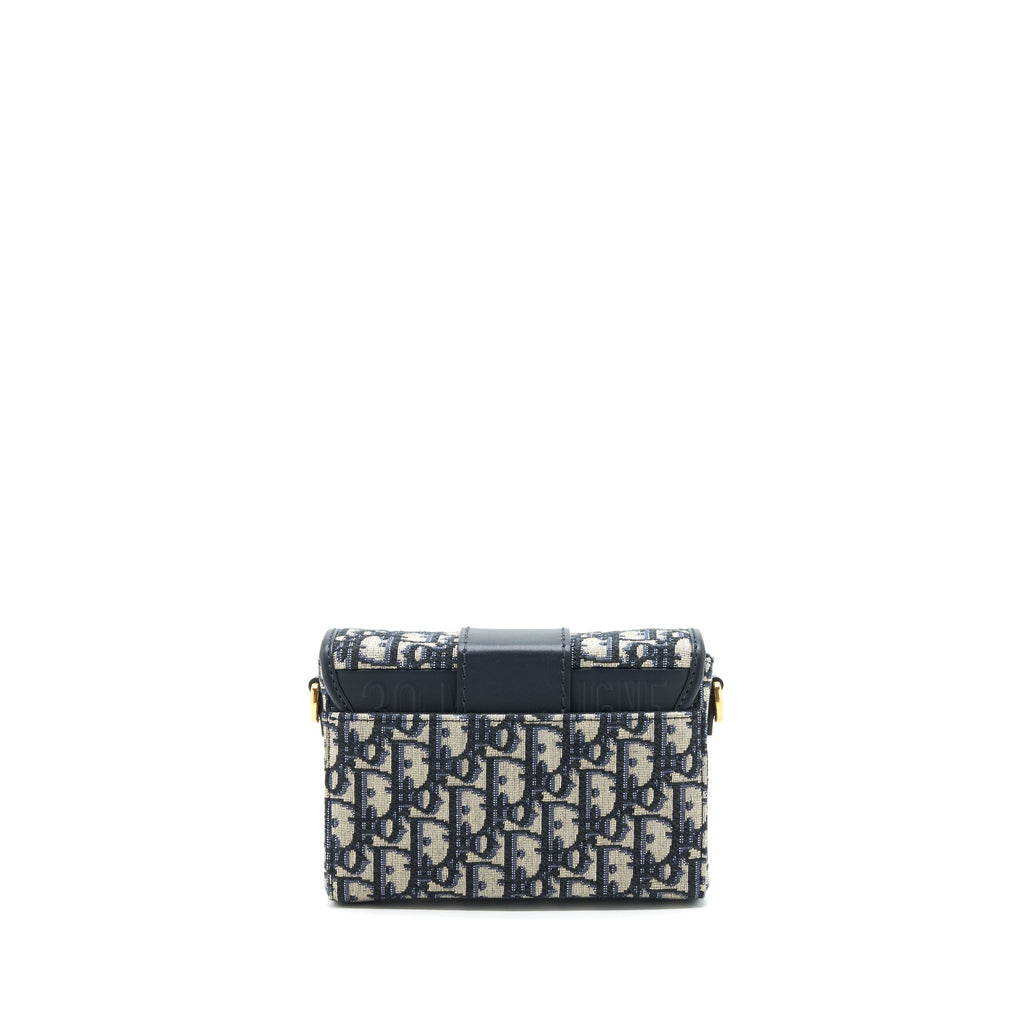 DIOR 30 MONTAIGNE MINI BOX BAG BLUE OBLIQUE