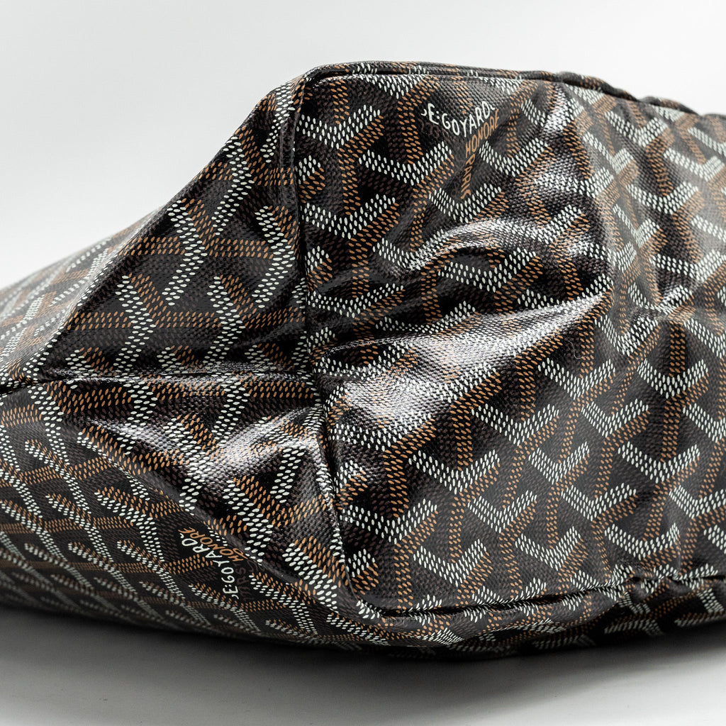 GOYARD SAINT LOUIS PM TOTE BAG GOYARDINE CANVAS/CALFSKIN BLACK SHW