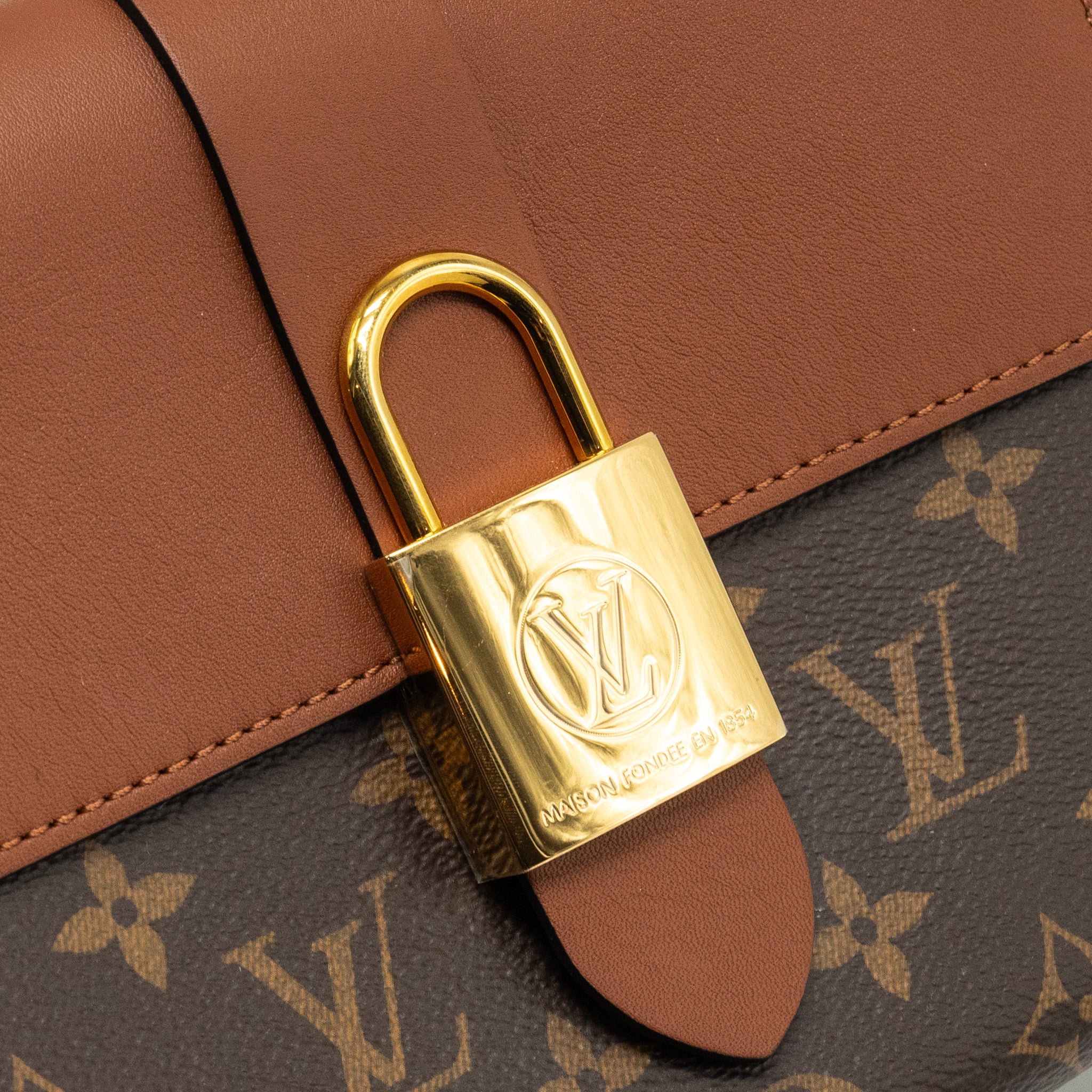 LOUIS VUITTON LOCK BB MONOGRAM CANVAS BROWN GHW