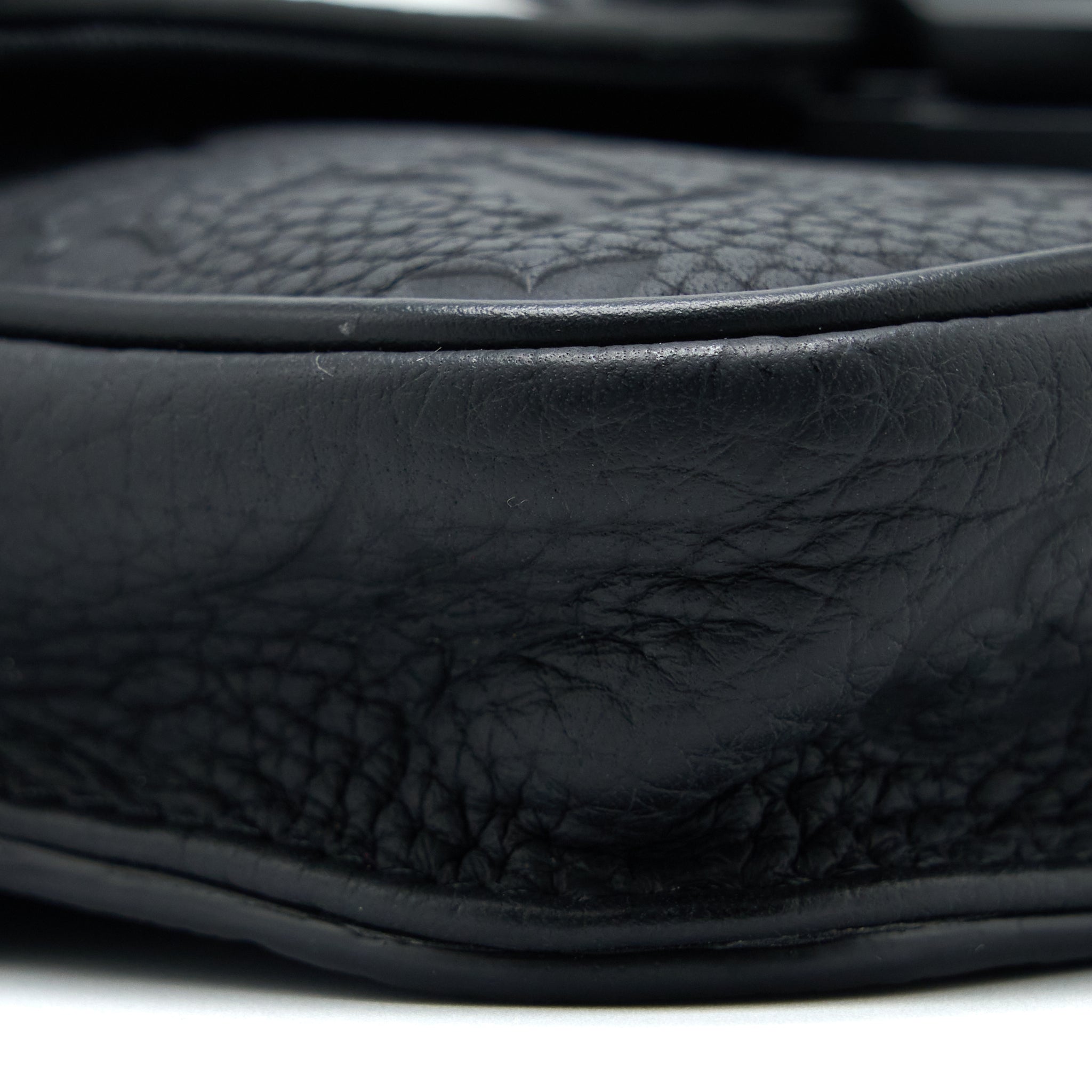 LOUIS VUITTON S LOCK SLINGBAG MONOGRAM-EMBOSSED TAURILLON BLACK BLACK HARDWARE (NEW VERSION)