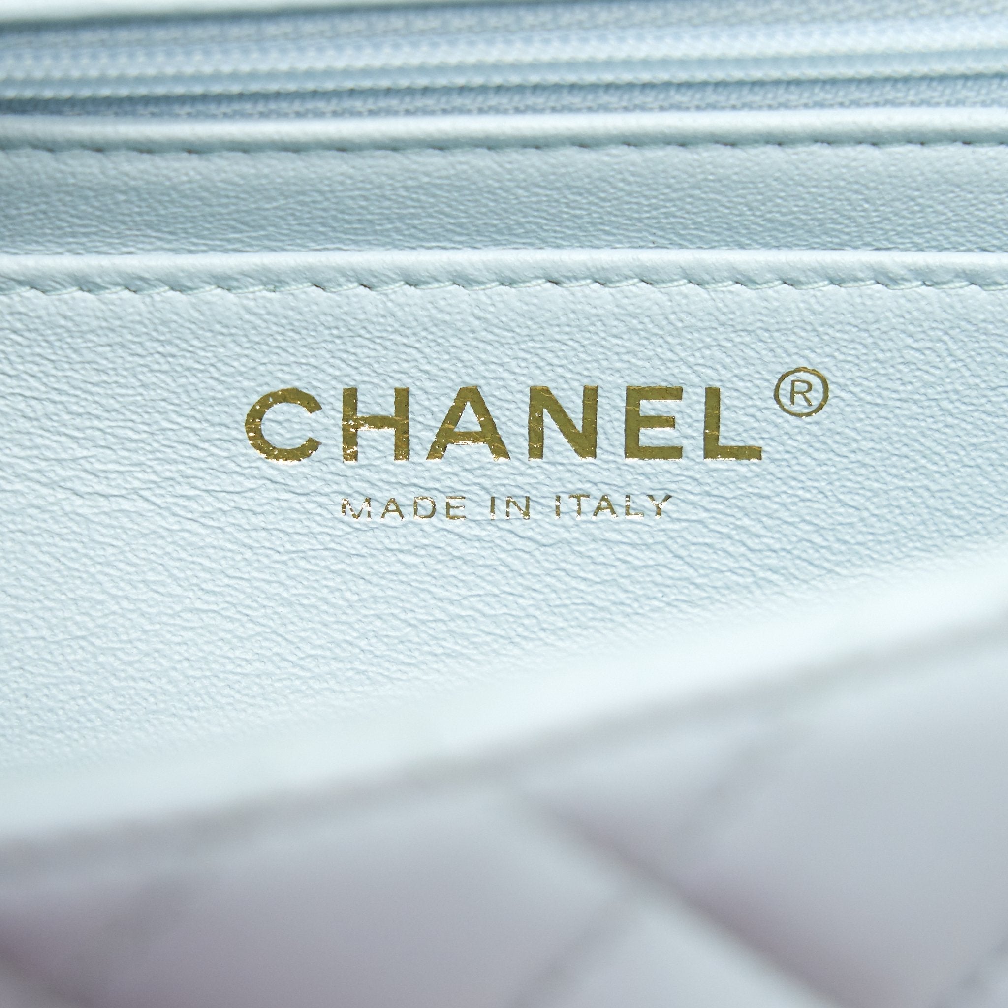 CHANEL 21K MINI TOP HANDLE RECTANGULAR FLAP BAG PASTEL BLUE LGHW