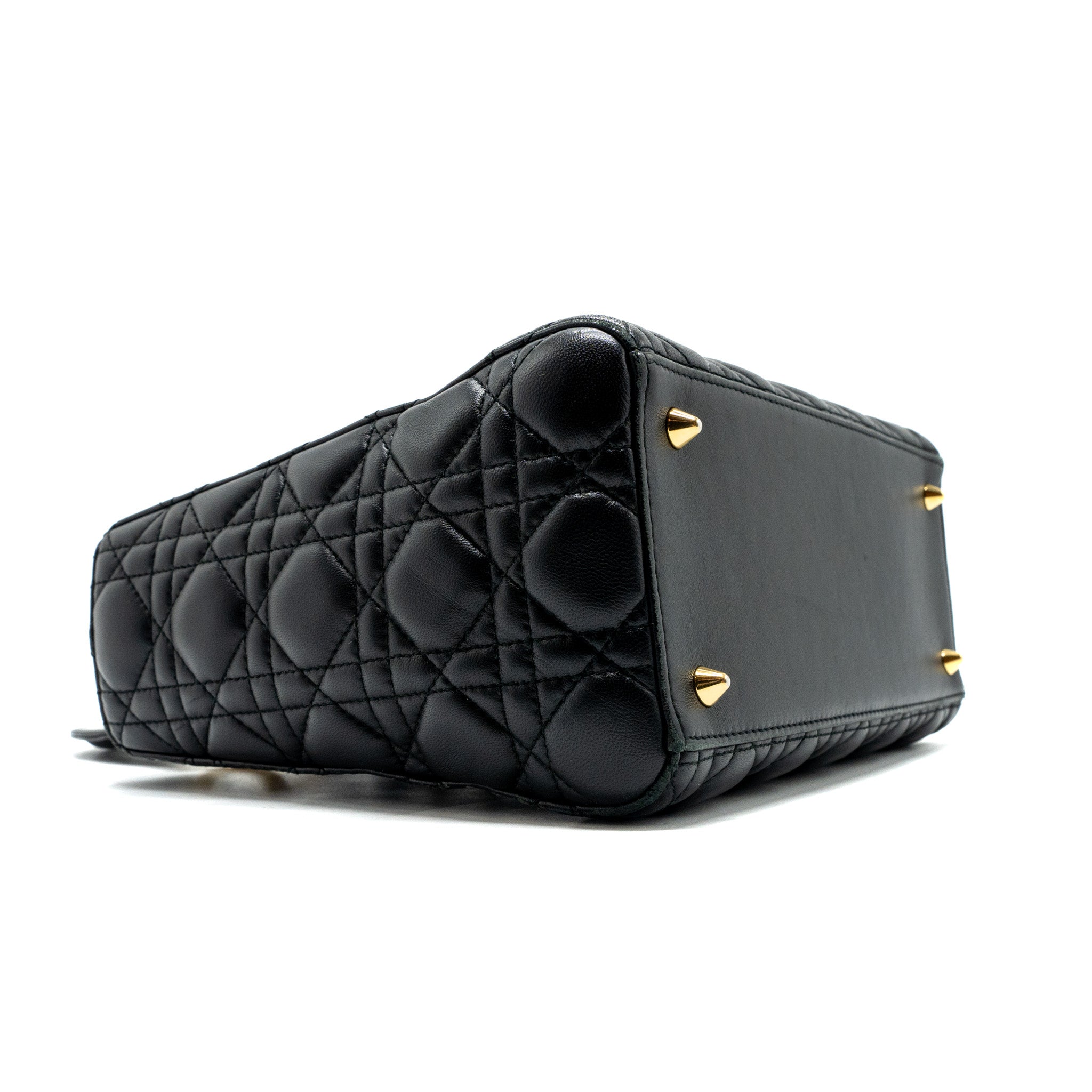 DIOR MEDIUM LADY DIOR LAMBSKIN BLACK GHW