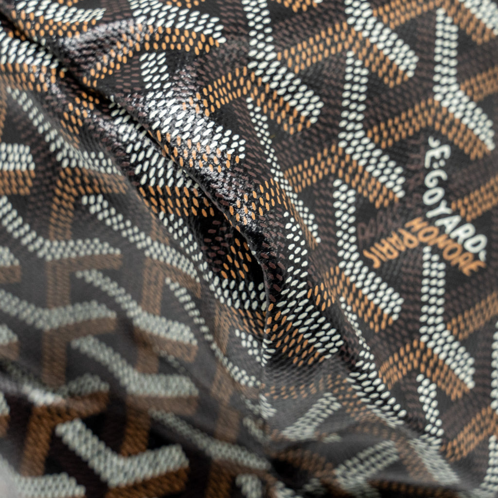 GOYARD SAINT LOUIS PM TOTE BAG GOYARDINE CANVAS/CALFSKIN BLACK SHW