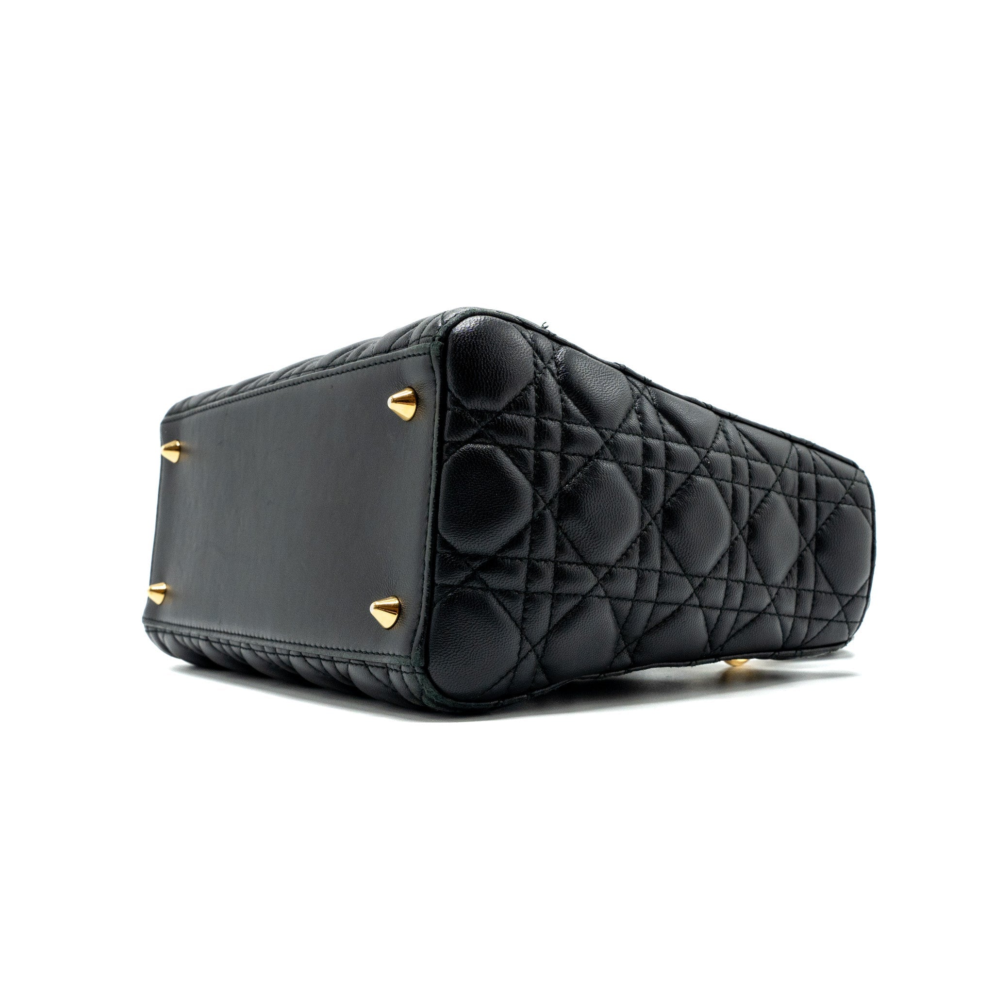DIOR MEDIUM LADY DIOR LAMBSKIN BLACK GHW