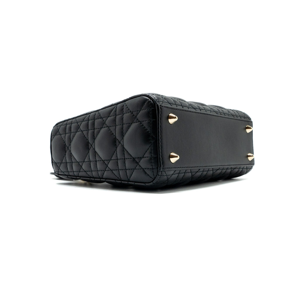 DIOR SMALL LADY DIOR LAMBSKIN BLACK LGHW