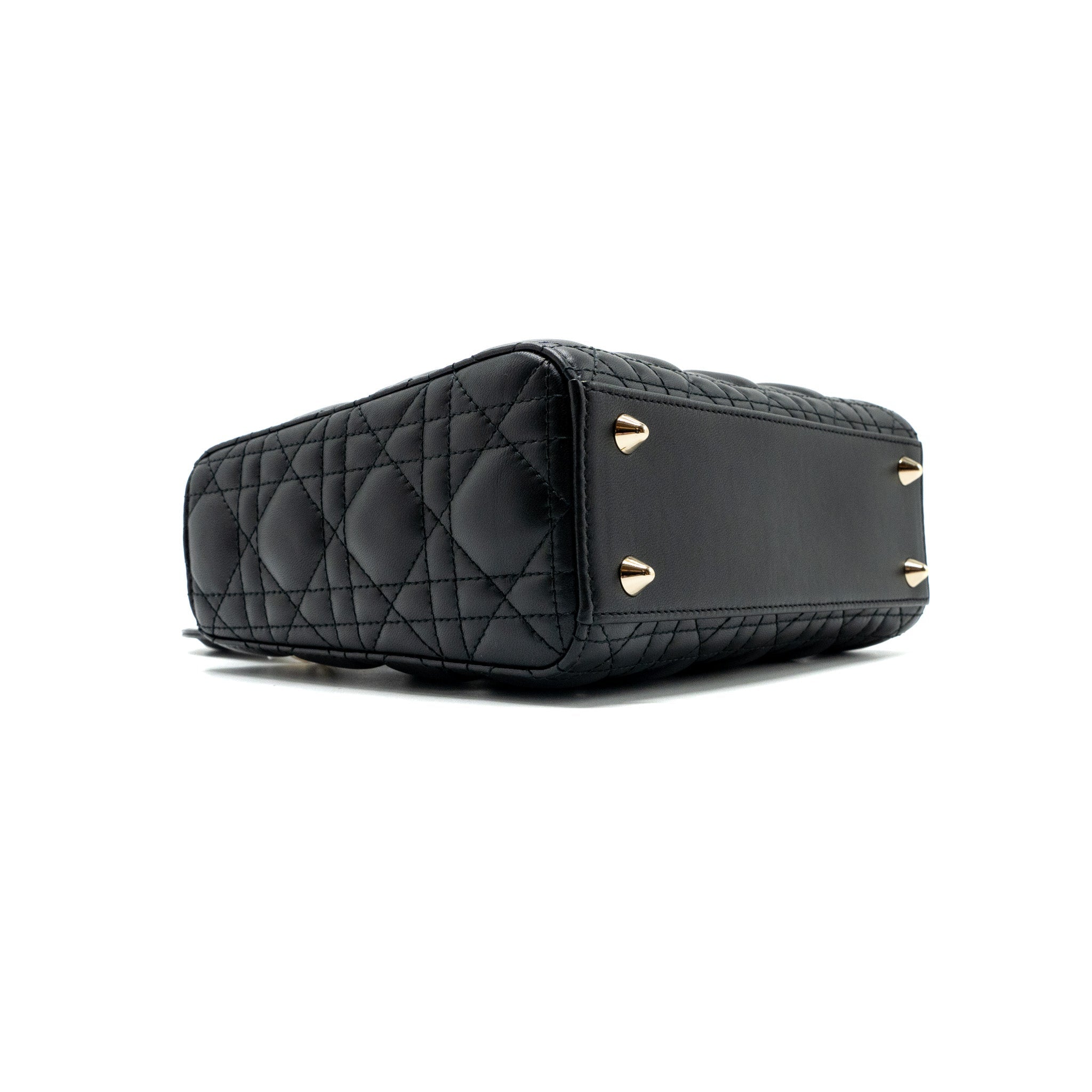 DIOR SMALL LADY DIOR LAMBSKIN BLACK LGHW