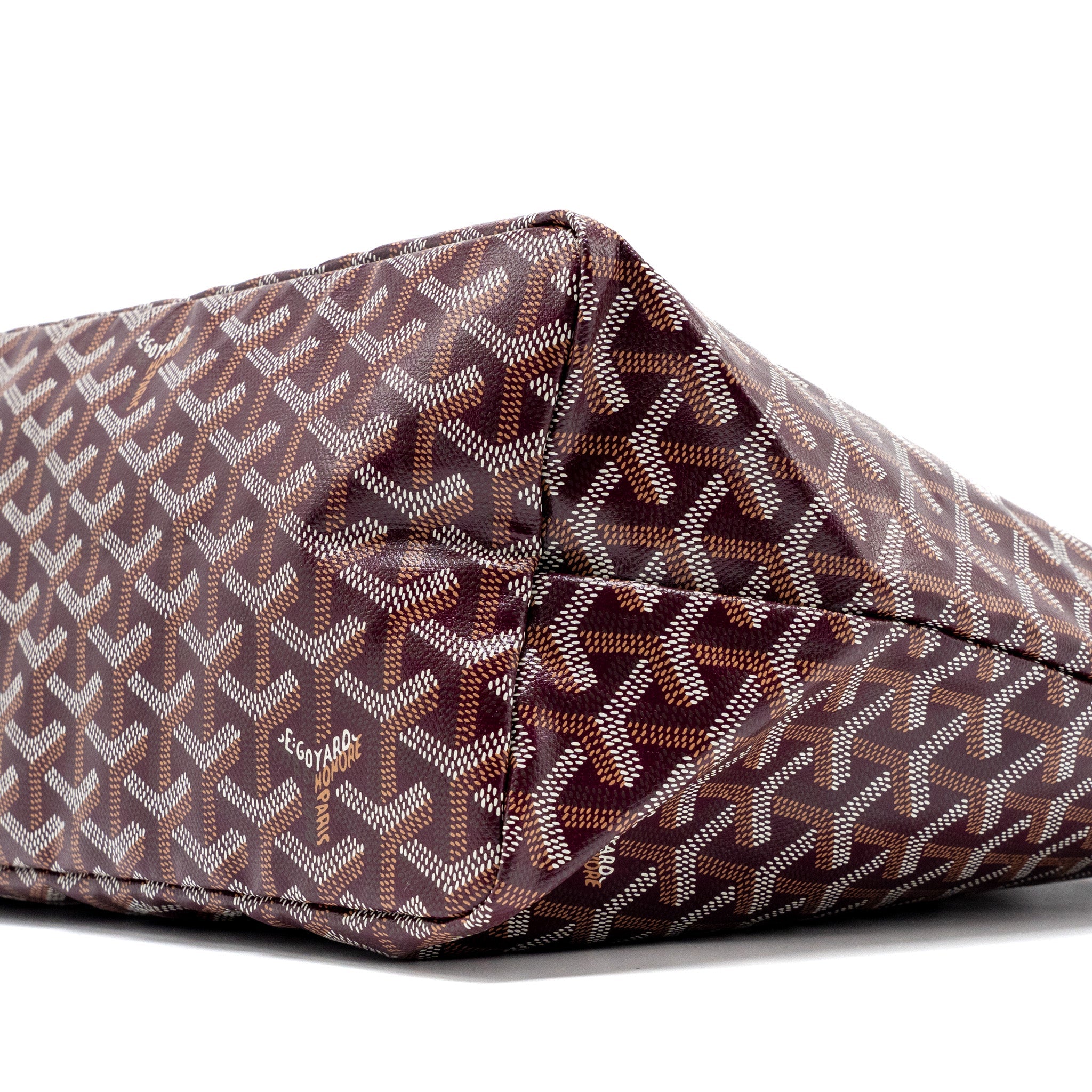 GOYARD SAINT LOUIS PM TOTE BAG GOYARDLINE CANVAS/CALFSKIN BURGUNDY SHW