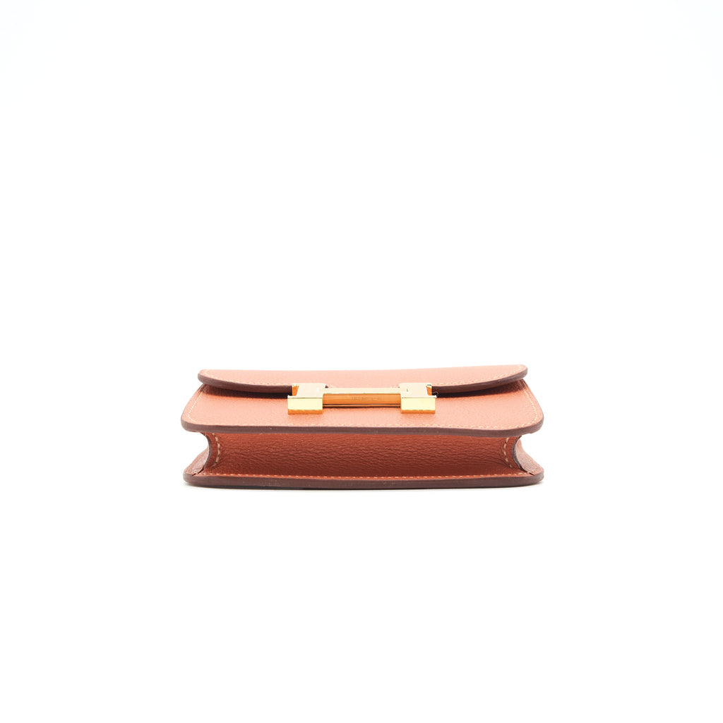 HERMES SLIM WALLET EVERCOLOR BLUSH/ BLUE FRIDA GHW