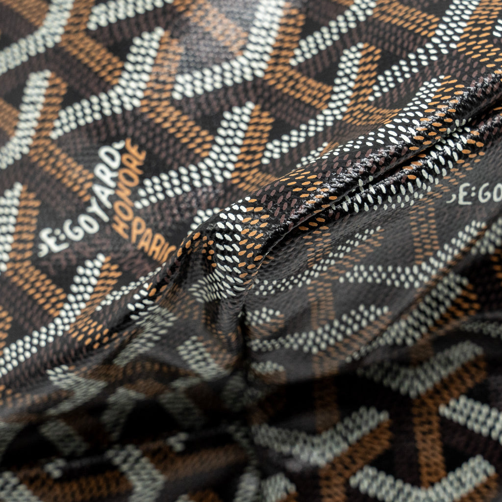GOYARD SAINT LOUIS PM TOTE BAG GOYARDINE CANVAS/CALFSKIN BLACK SHW