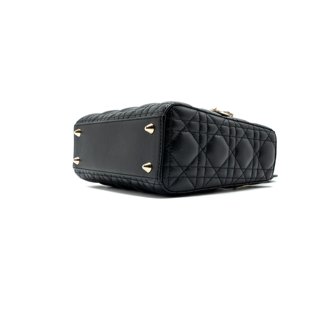 DIOR SMALL LADY DIOR LAMBSKIN BLACK LGHW