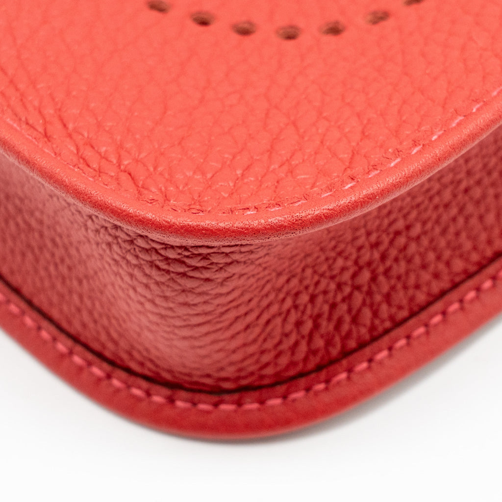 HERMES MINI EVELYNE CLEMENCE VERMILLON/ROUGE VIF GHW