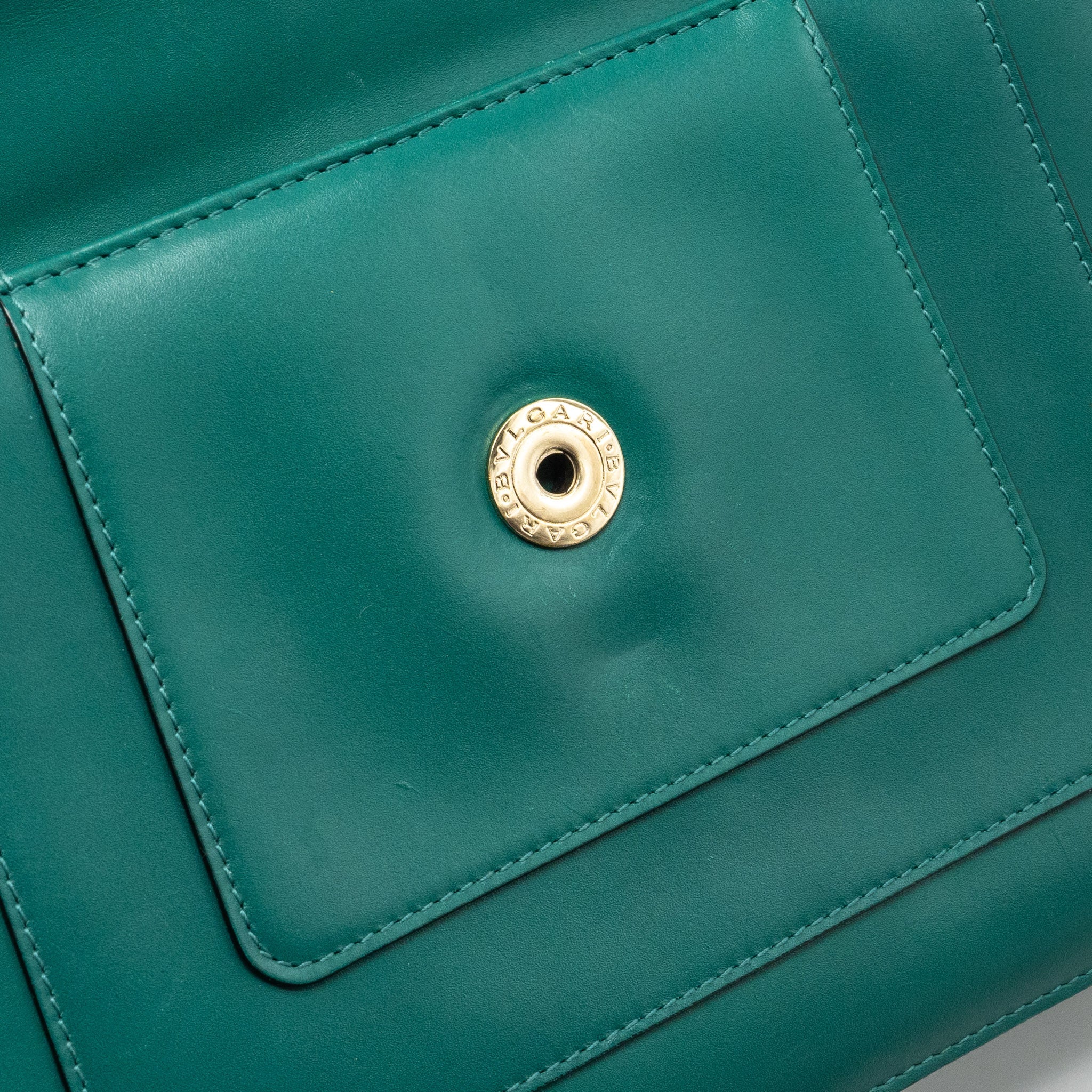 BVLGARI SERPENTI FOREVER FLAP BAG CALFSKIN GREEN GHW
