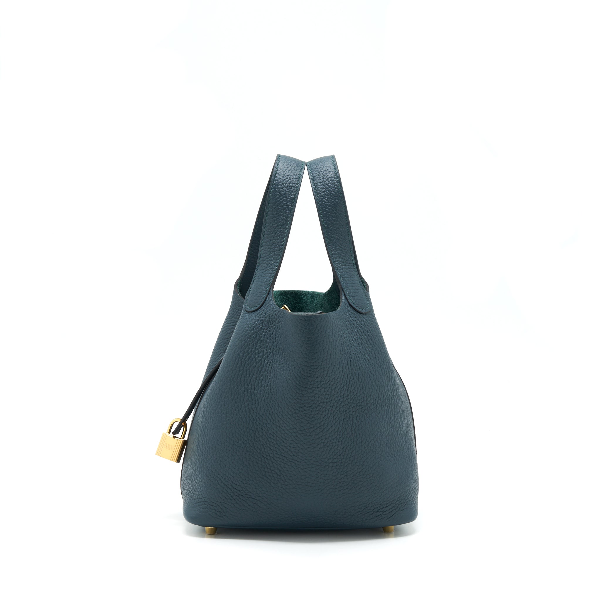 HERMES PICOTIN 18 LOCK BAG CLEMENCE 6O VERT CYPRESS GHW