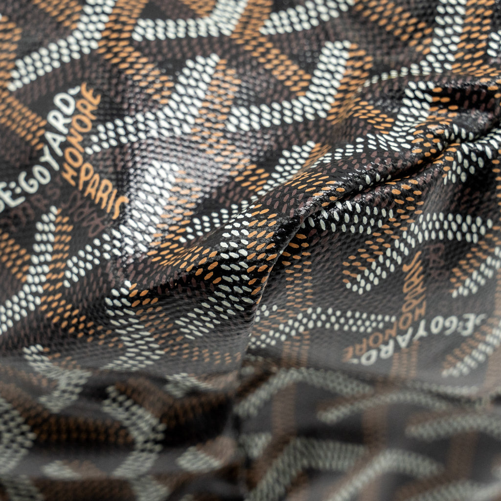 GOYARD SAINT LOUIS PM TOTE BAG GOYARDINE CANVAS/CALFSKIN BLACK SHW