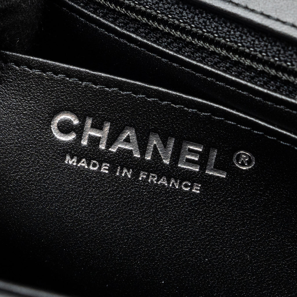 CHANEL MINI RECTANGULAR FLAP BAG LAMBSKIN BLACK SHW (MICROCHIP)