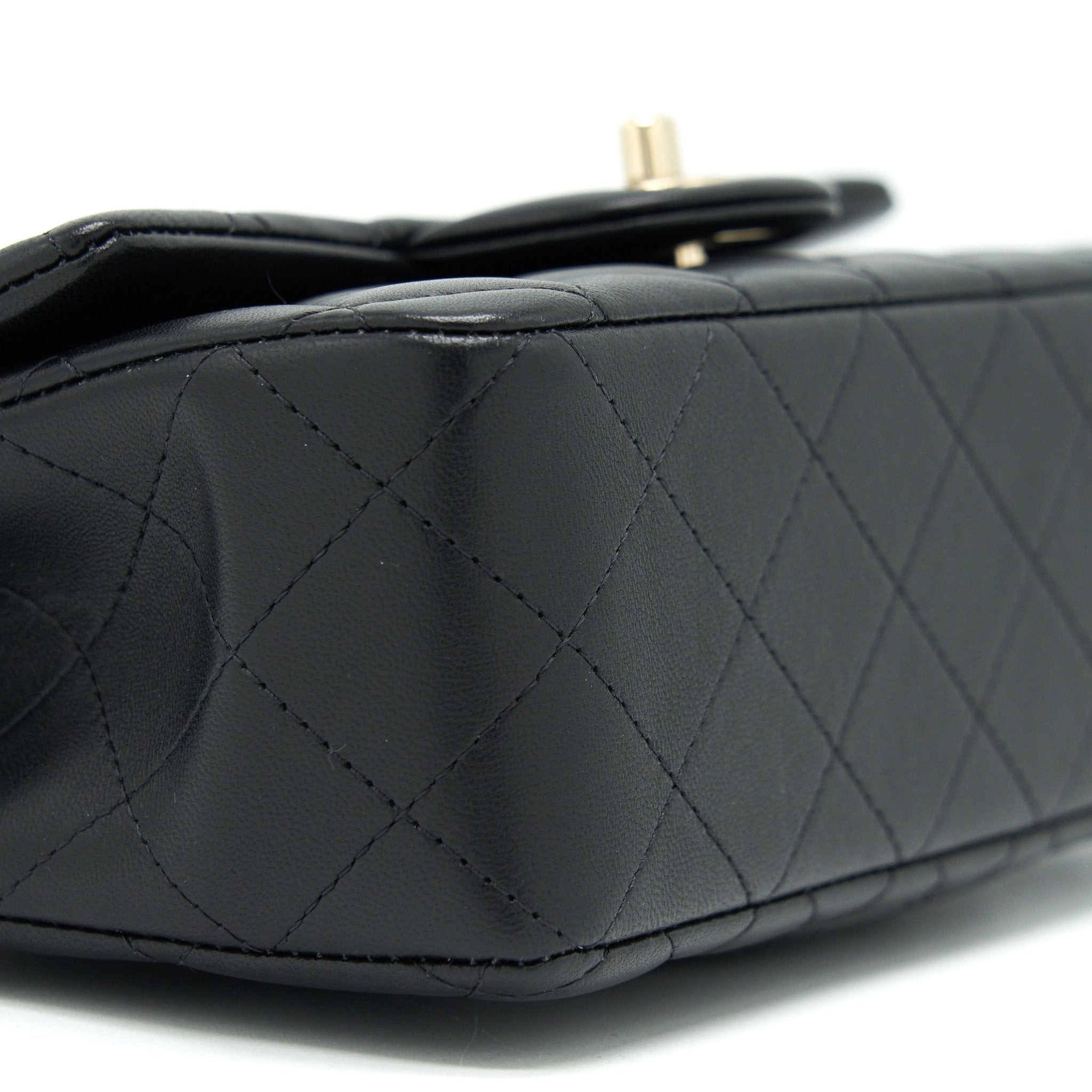 CHANEL 21K TOP HANDLE MINI RECTANGULAR FLAP BAG BLACK GHW