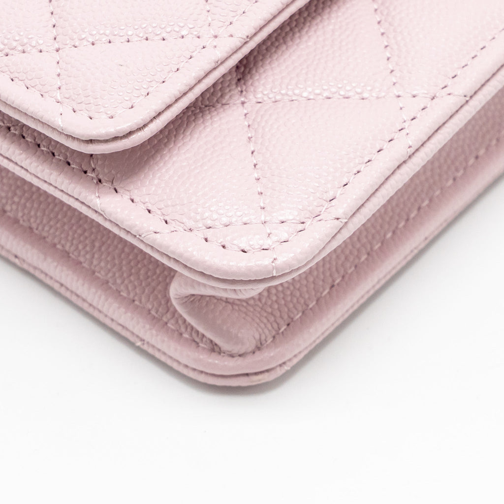 CHANEL CLASSIC WALLET ON CHAIN CAVIAR PINK LGHW