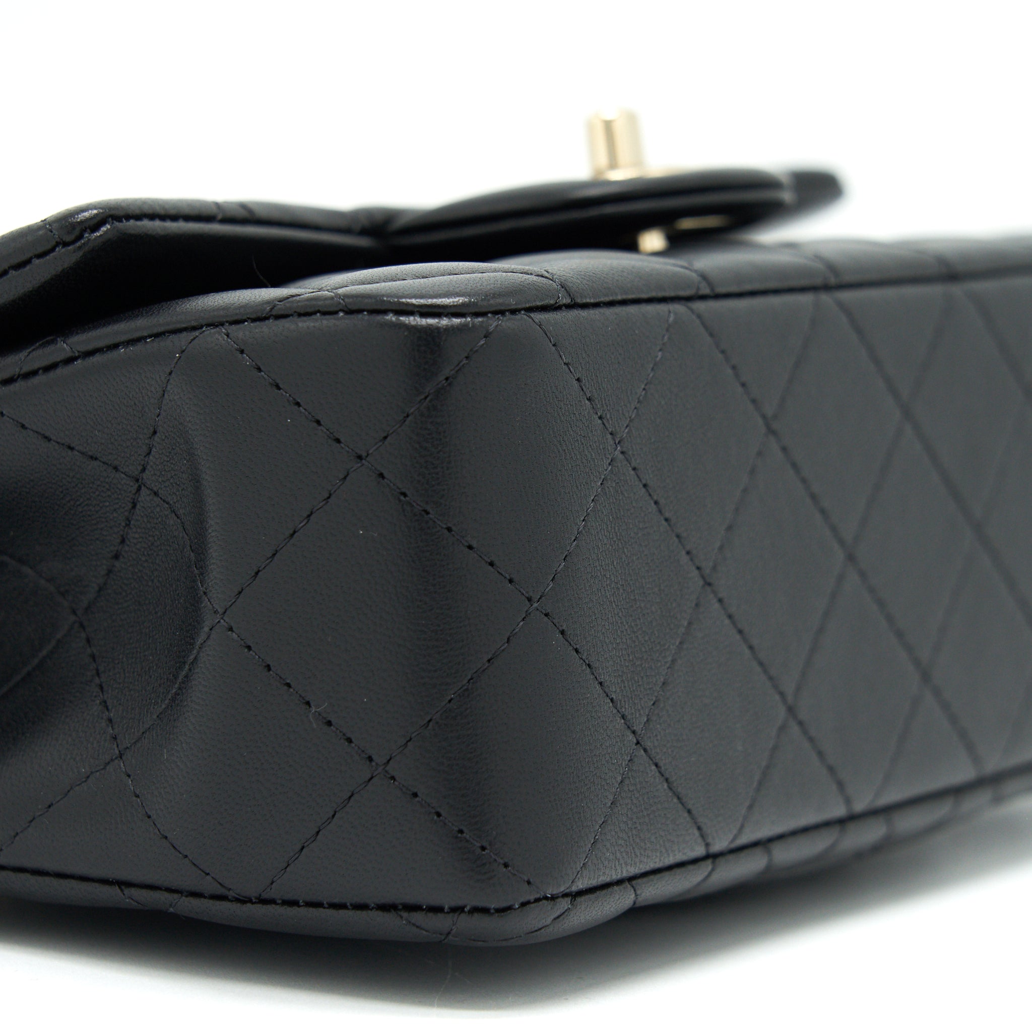 CHANEL 21K TOP HANDLE MINI RECTANGULAR FLAP BAG BLACK LGHW
