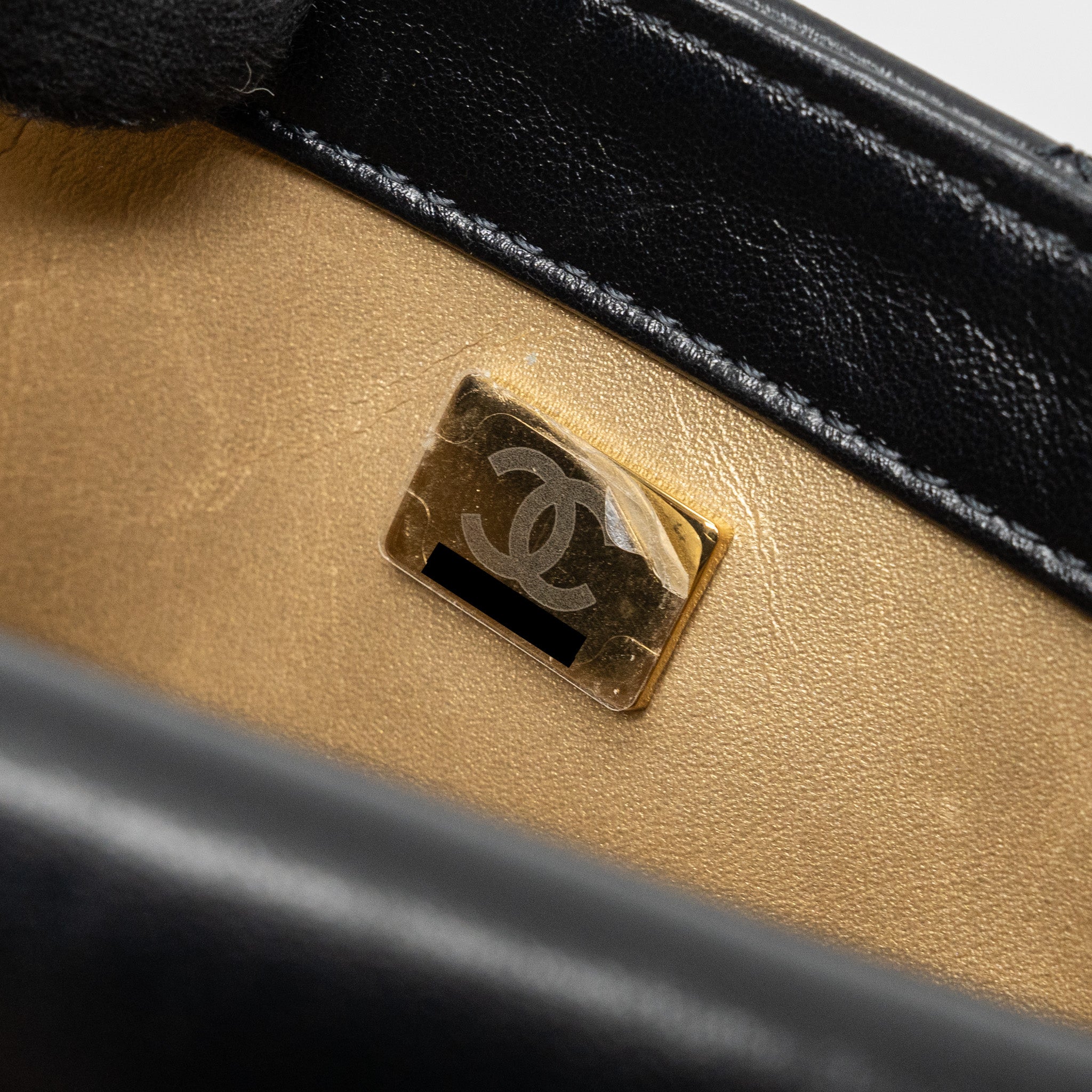 CHANEL SEASONAL MINI SQUARE FLAP BAG WITH DETAILED CHAIN STRAP CALFSKIN BLACK GHW (MICROCHIP)