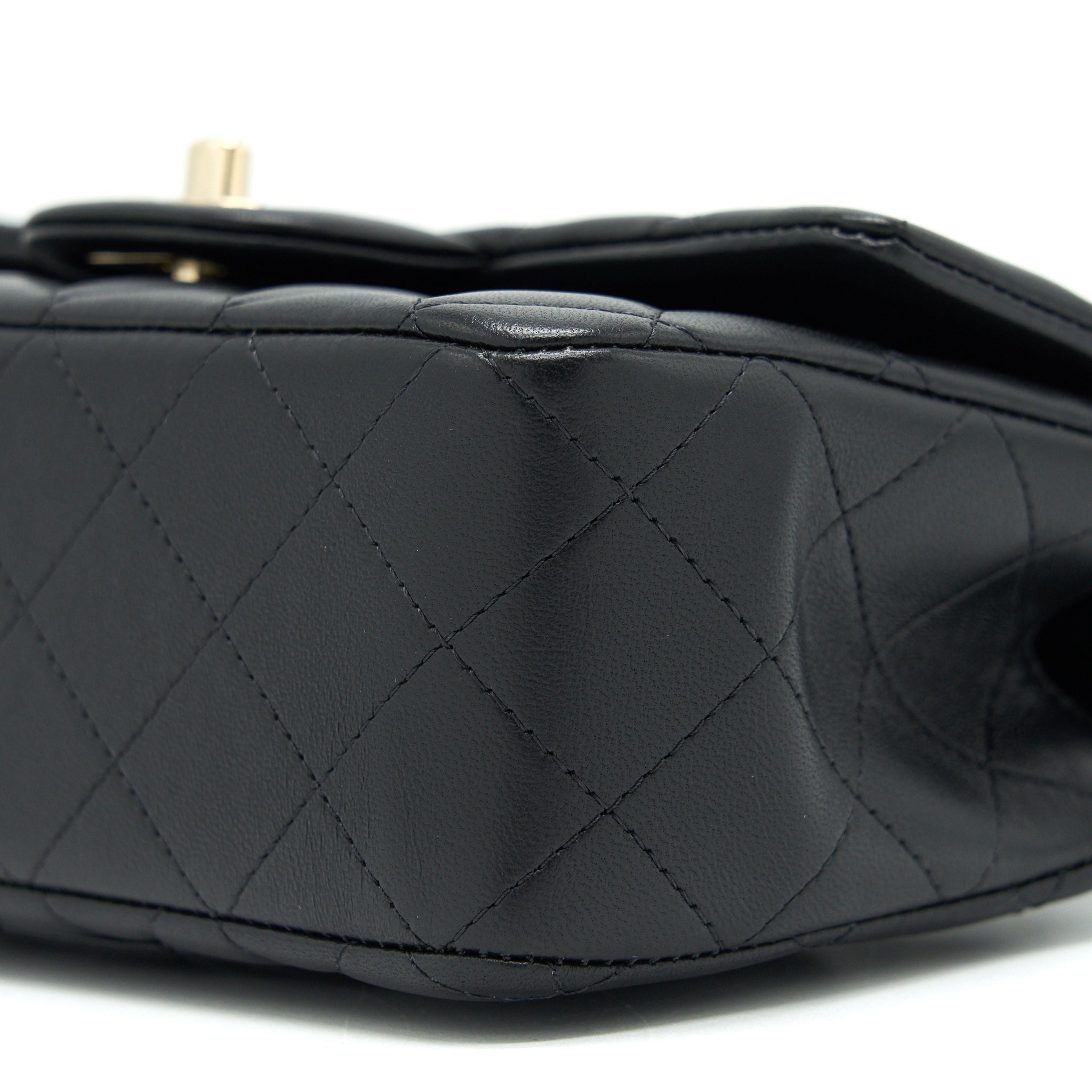 CHANEL 21K TOP HANDLE MINI RECTANGULAR FLAP BAG BLACK LGHW