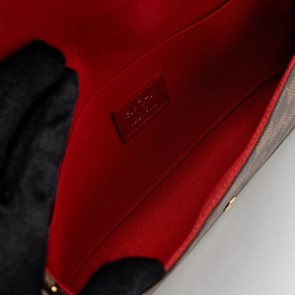 LOUIS VUITTON FELICIE  POCHETTE DAMIER EBENE CANVAS GHW