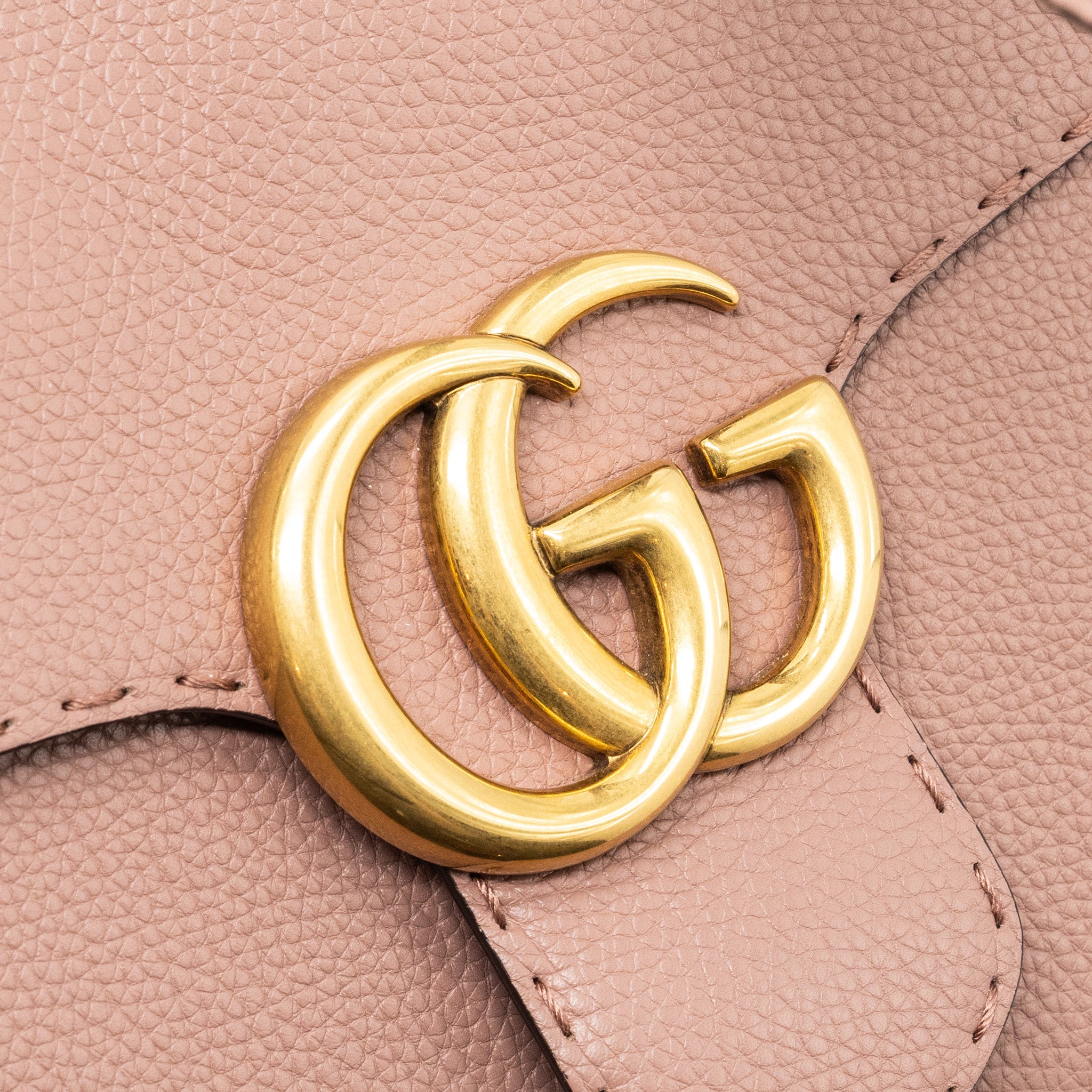 GUCCI TOP HANDLE FLAP BAG CALFSKIN DARK PINK GHW