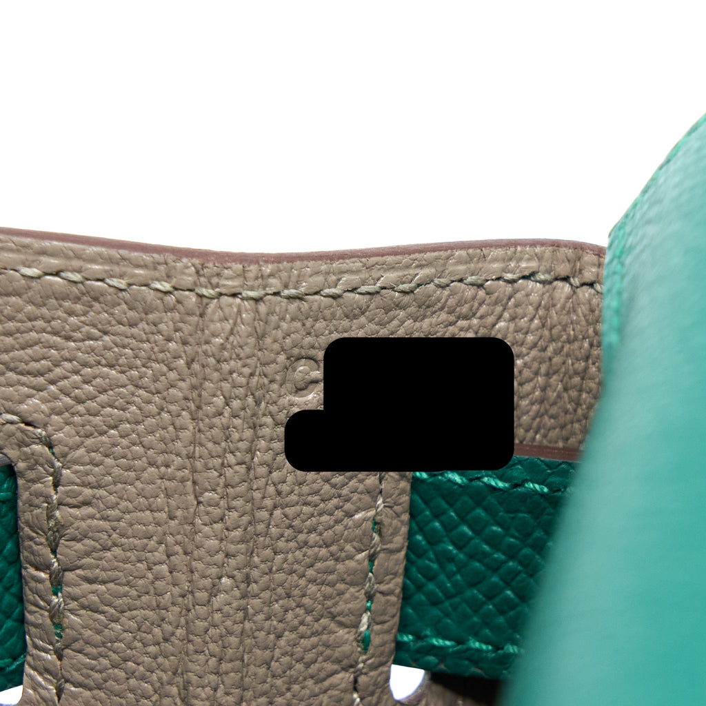HERMES KELLY 28 SPECIAL ORDER EPSOM MALACHITE/GRIS ASPHALTE GHW