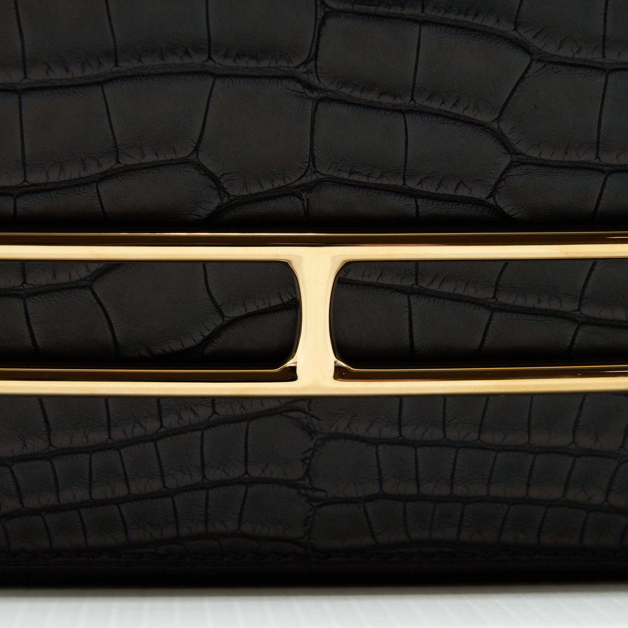 HERMES MINI ROULIS ALLIGATOR MISSISSIPPIESIS MAT 89 BLACK GHW