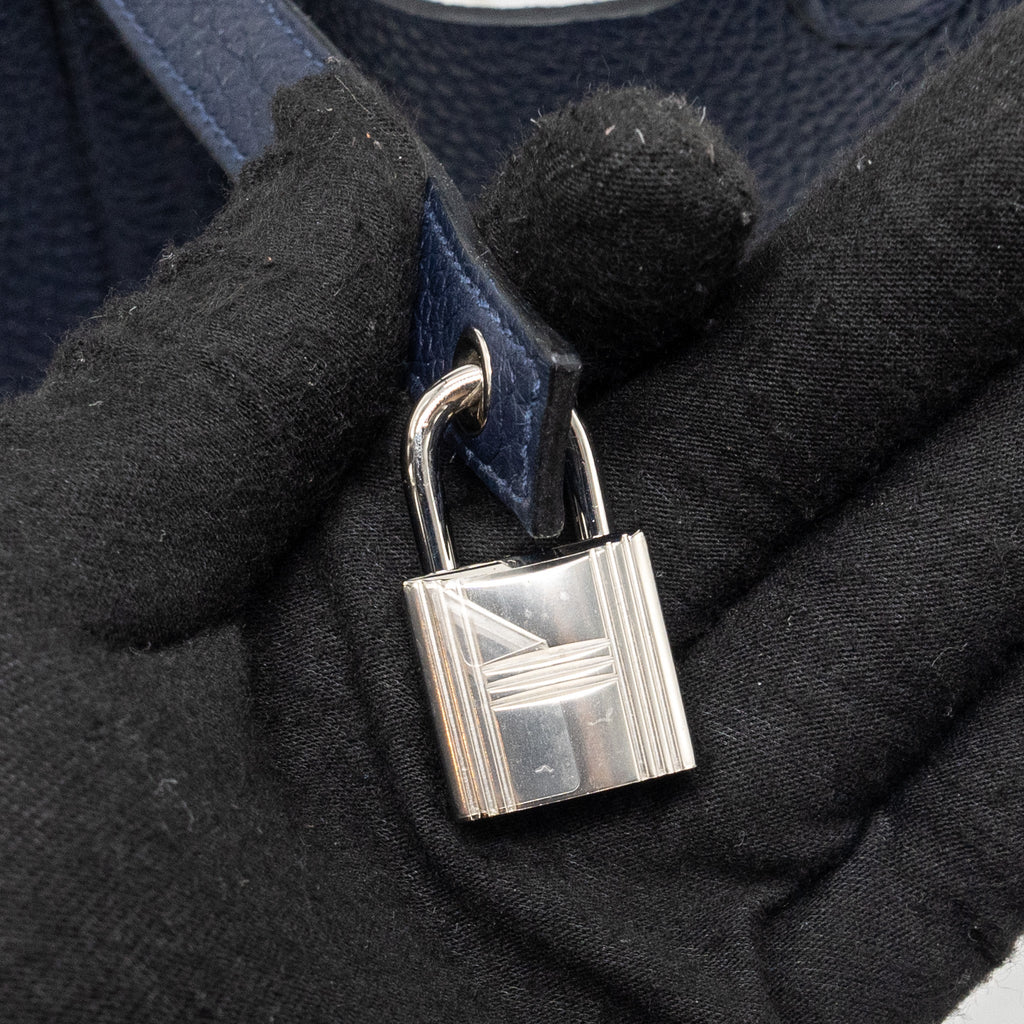 HERMES PICOTIN 22 LOCK BAG CLEMENCE/ SWIFT BLUE NUIT / BLUE FRANCE SHW