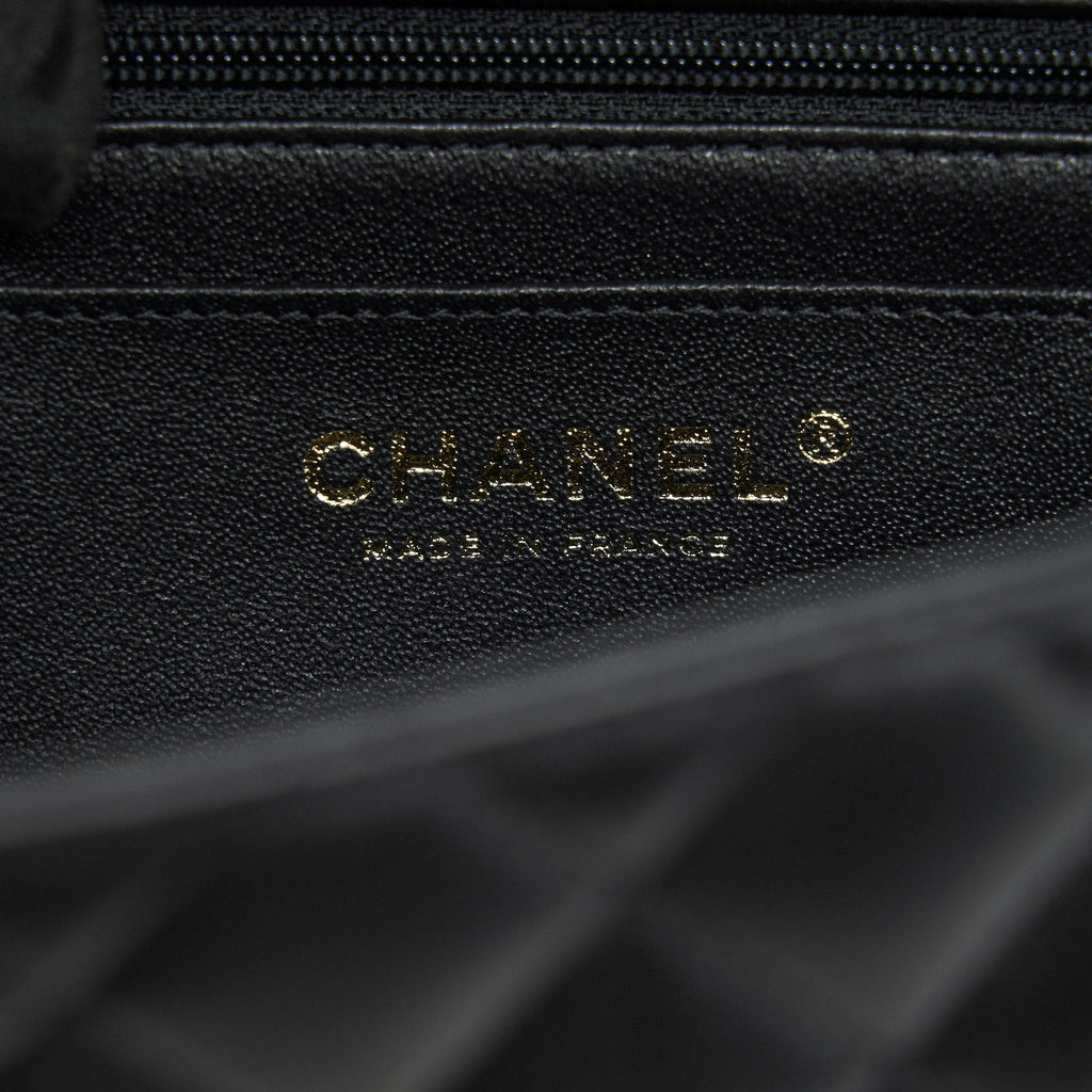CHANEL 21K TOP HANDLE MINI RECTANGULAR FLAP BAG BLACK LGHW