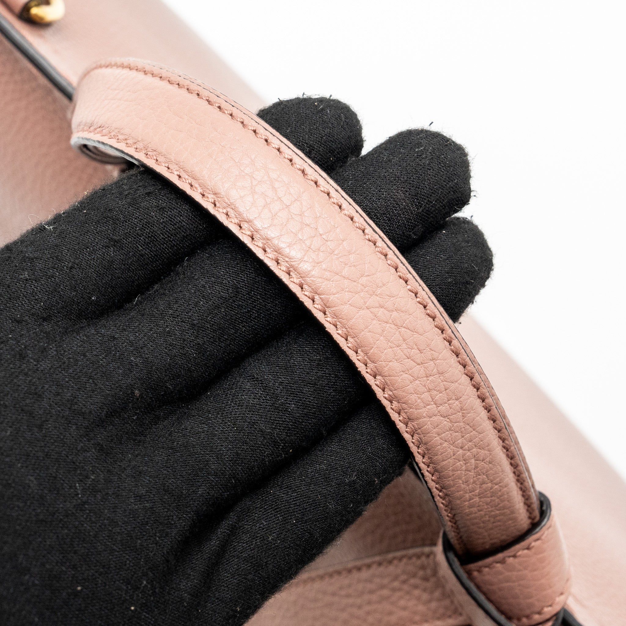 GUCCI TOP HANDLE FLAP BAG CALFSKIN DARK PINK GHW