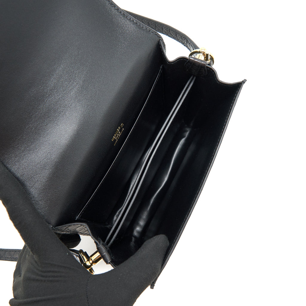 HERMES MINI ROULIS ALLIGATOR MISSISSIPPIESIS MAT 89 BLACK GHW