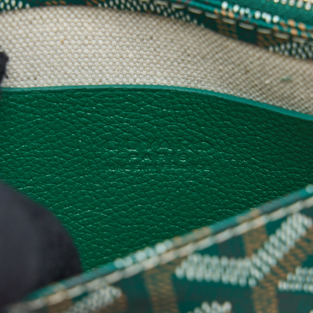 GOYARD PORTEFEUILLE POCHETTE PLUMET GOYARDINE CANVAS VERT SHW