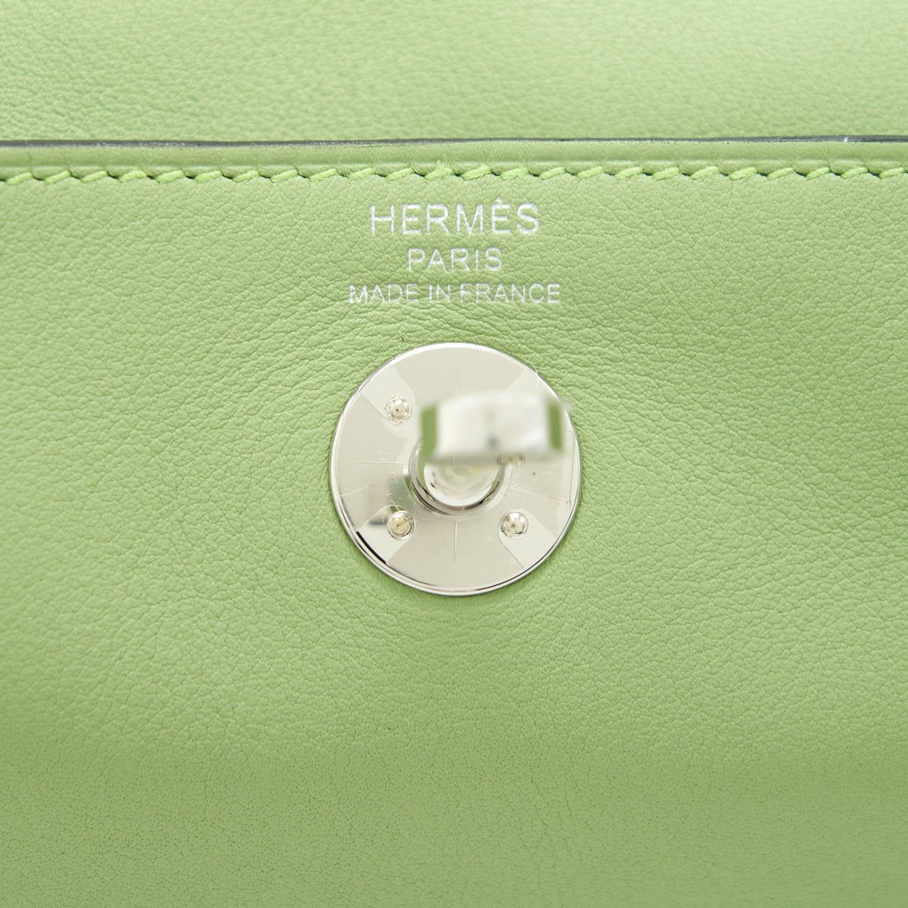 HERMES MINI LINDY VERT CRIQUET SHW