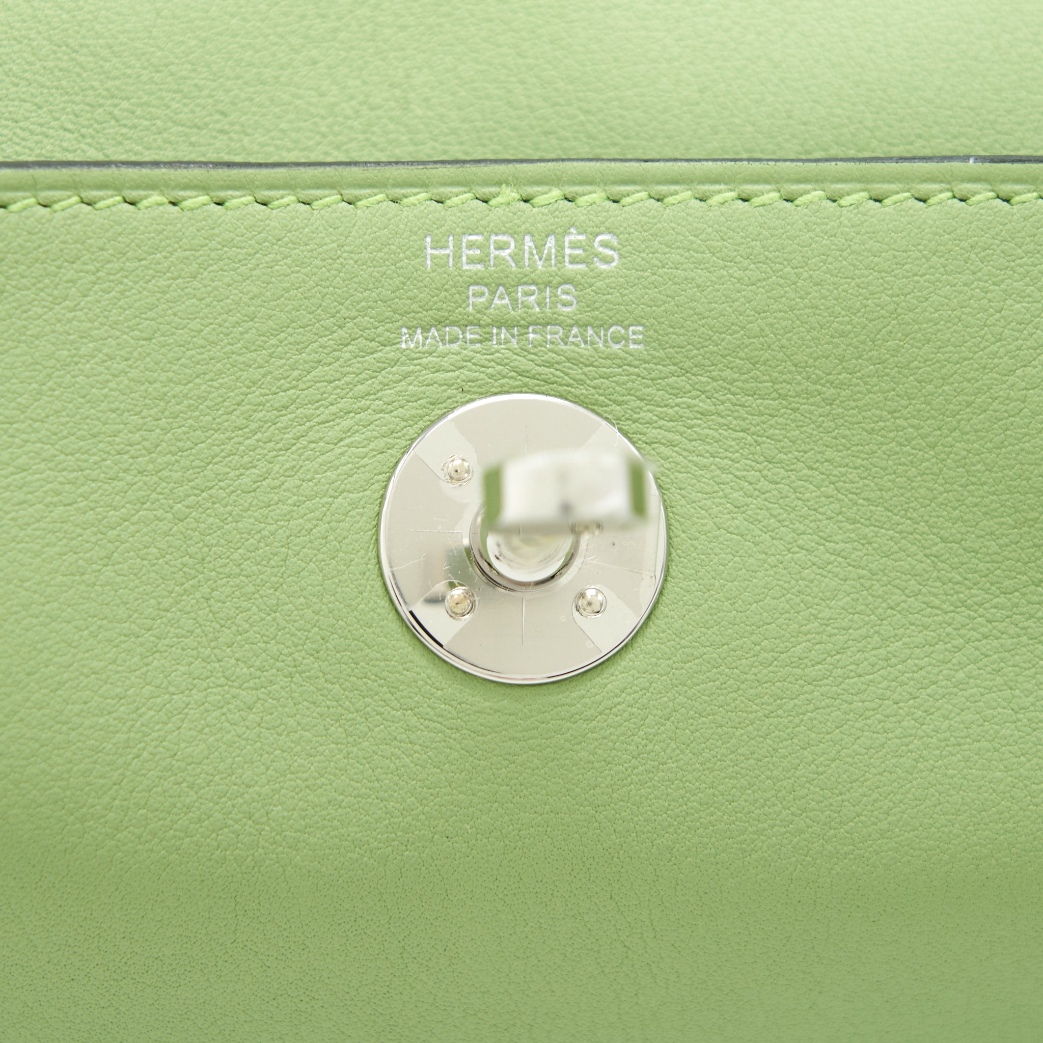 HERMES MINI LINDY VERT CRIQUET SHW