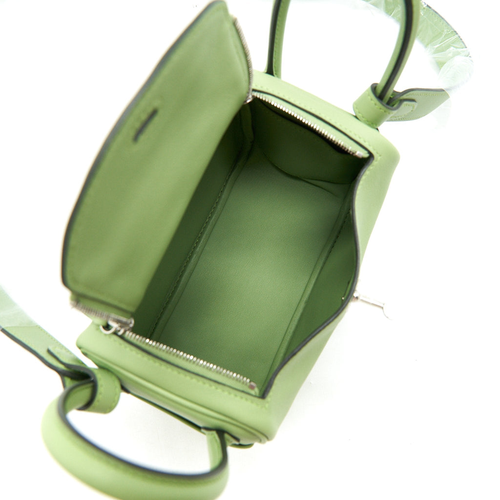 HERMES MINI LINDY 3I VERT CRIQUET SHW SWIFT LEATHER