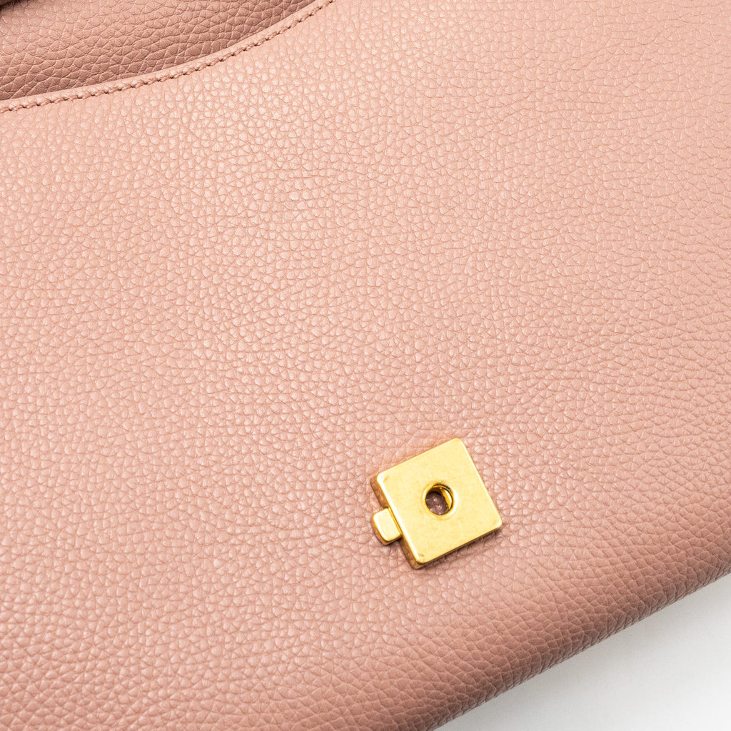 GUCCI TOP HANDLE FLAP BAG CALFSKIN DARK PINK GHW