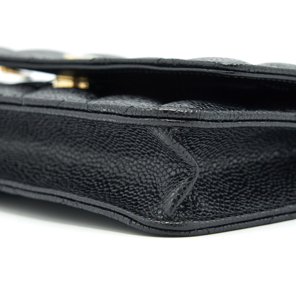 CHANEL CLASSIC WALLET ON CHAIN CAVIAR BLACK GHW