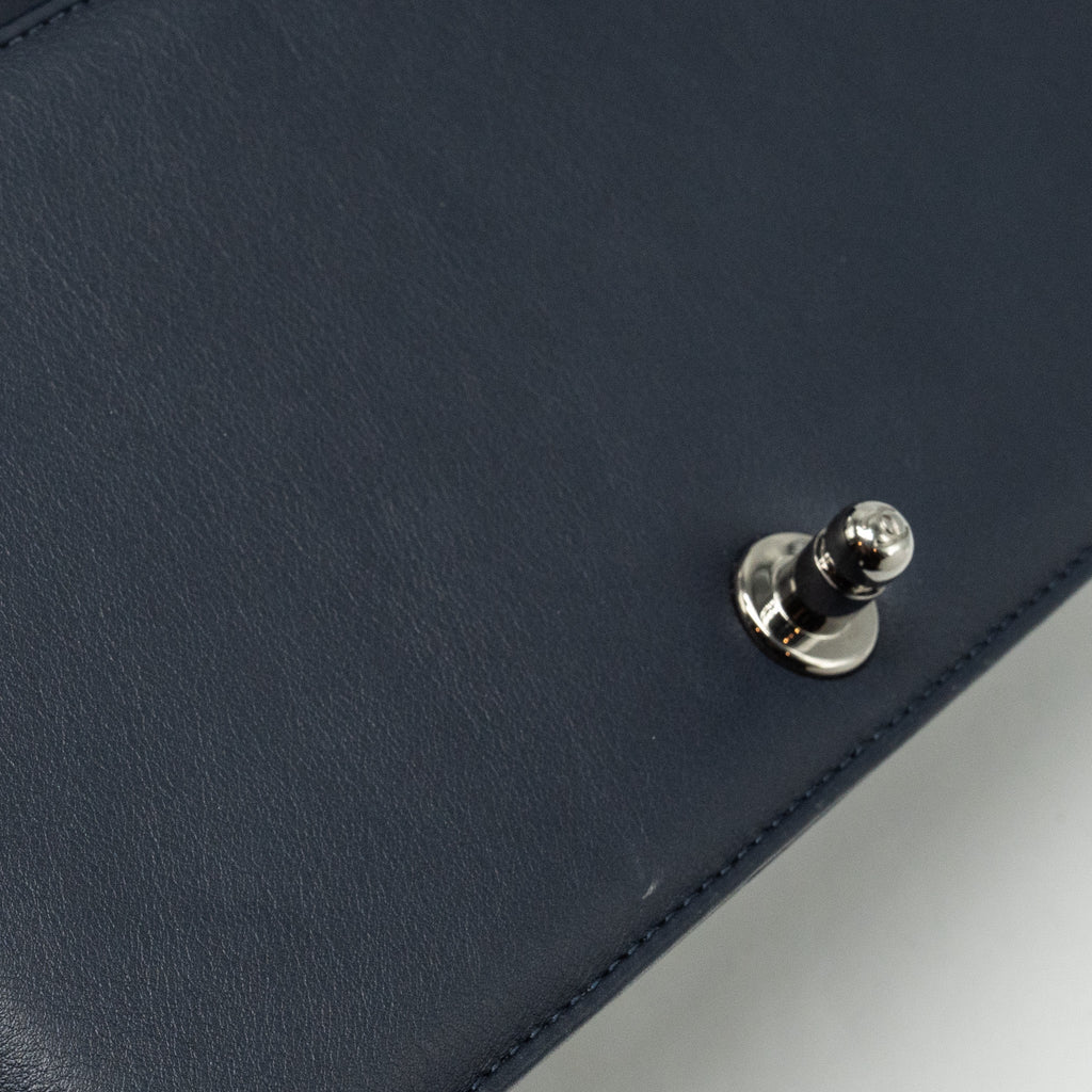 CHANEL MEDIUM BOY BAG CALFSKIN NAVY SHW