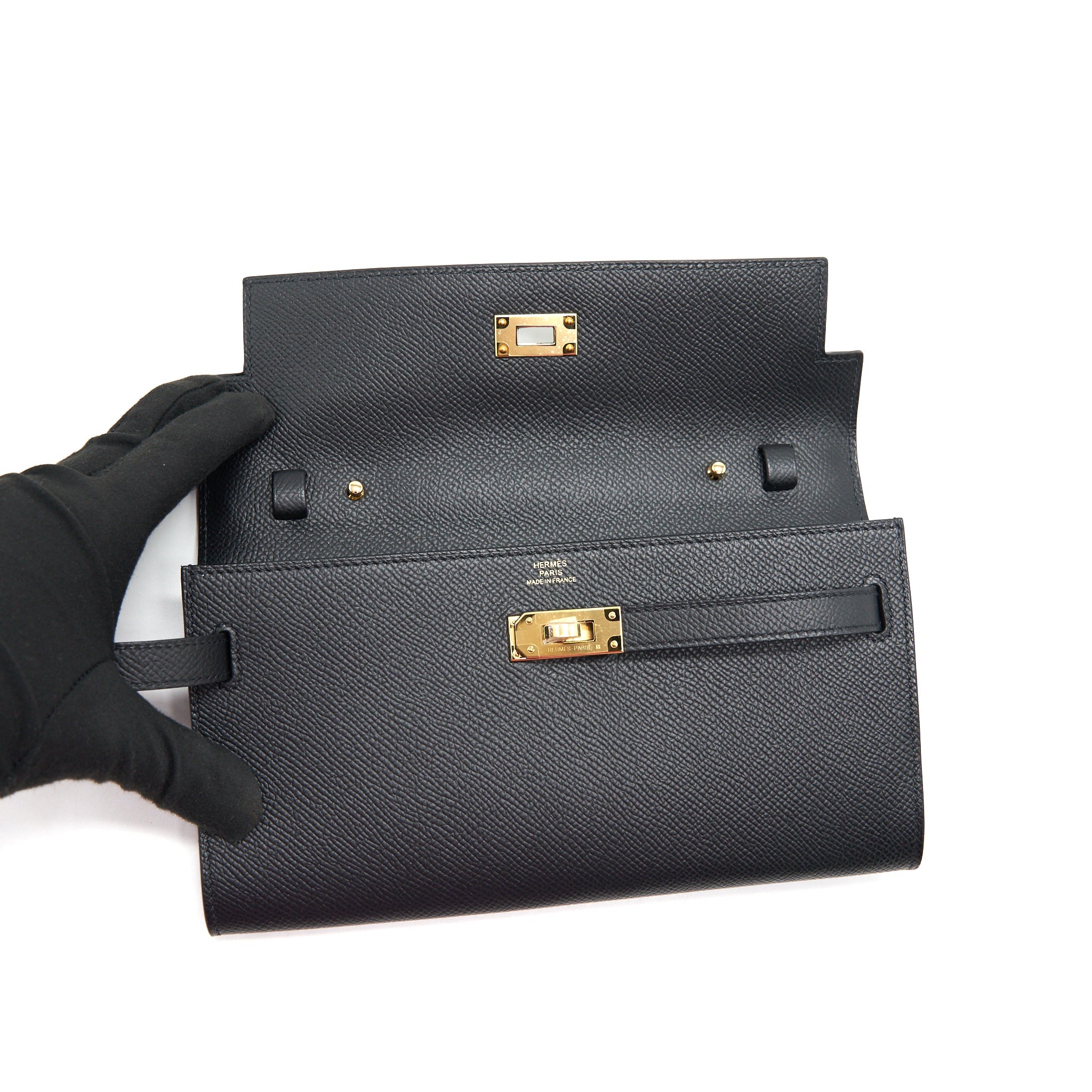 HERMES KELLY TO GO BLACK GHW